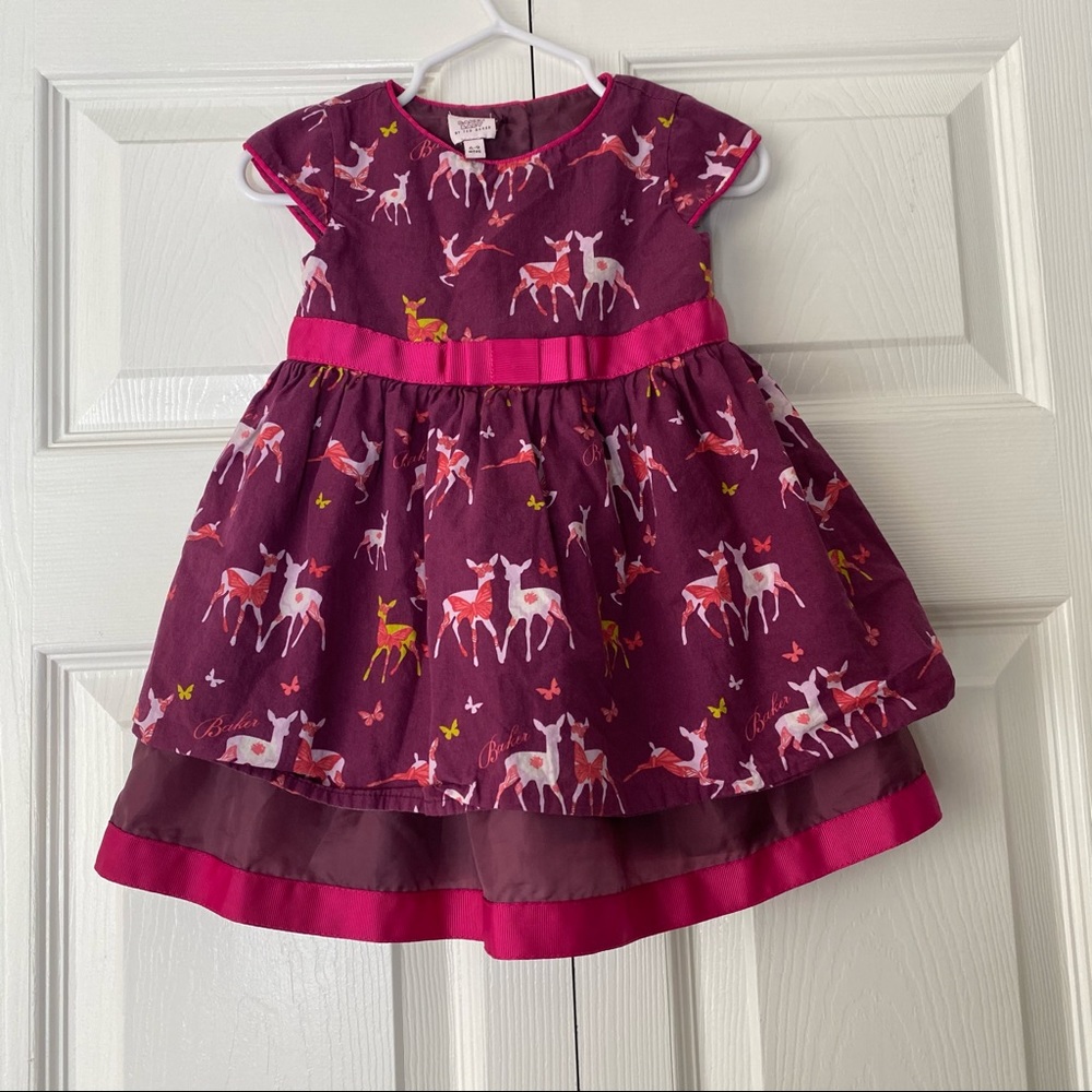 Ted Baker Baker Baby Deer Print Burgundy Dress